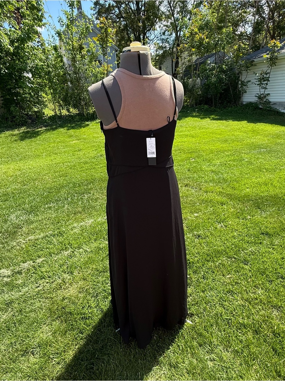 Banana Republic Black Maxi Slip Dress Size 14 NWT Minimalist Elegant - Picture 3 of 5